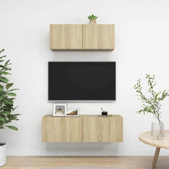 2 Piece TV Cabinet Set Engineered Wood Width 80/100 cm Sonoma oak