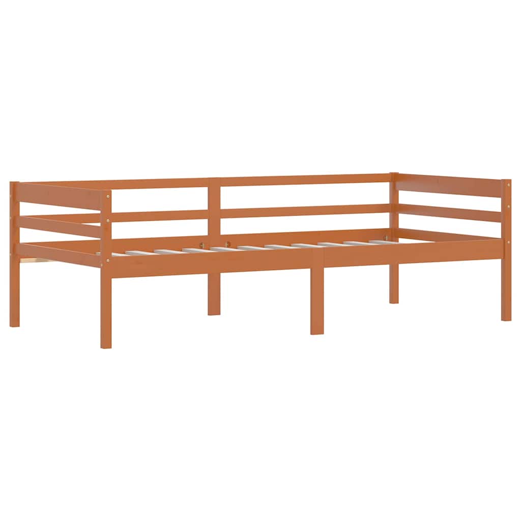 vidaXL Bed Frame without Mattress Honey Brown Solid Pinewood 90x200 cm 3