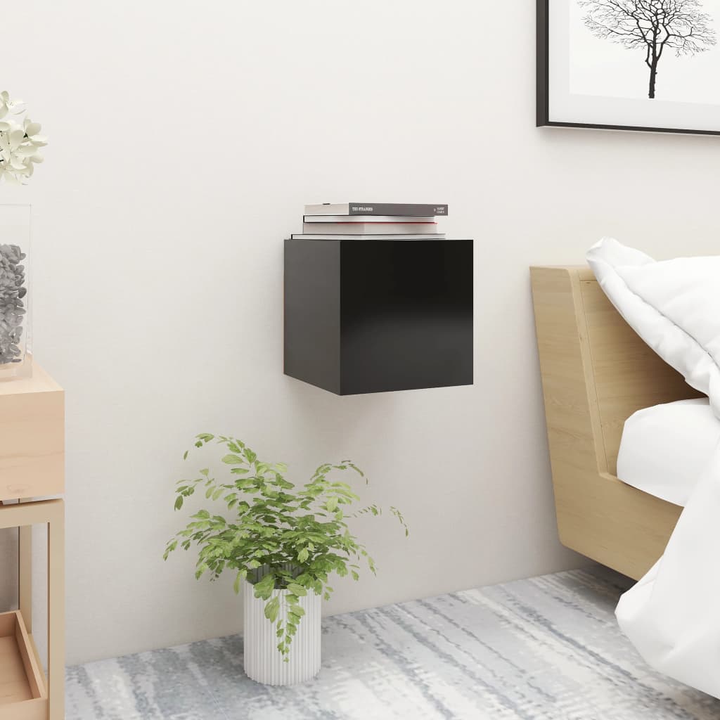 vidaXL Bedside Cabinet | Set of 2 | Black | Engineered wood | Medium 2