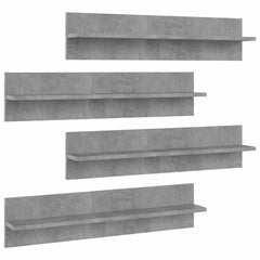 vidaXL Wall Shelf 4 pcs Concrete Grey 80x11.5x18 cm Engineered Wood 2