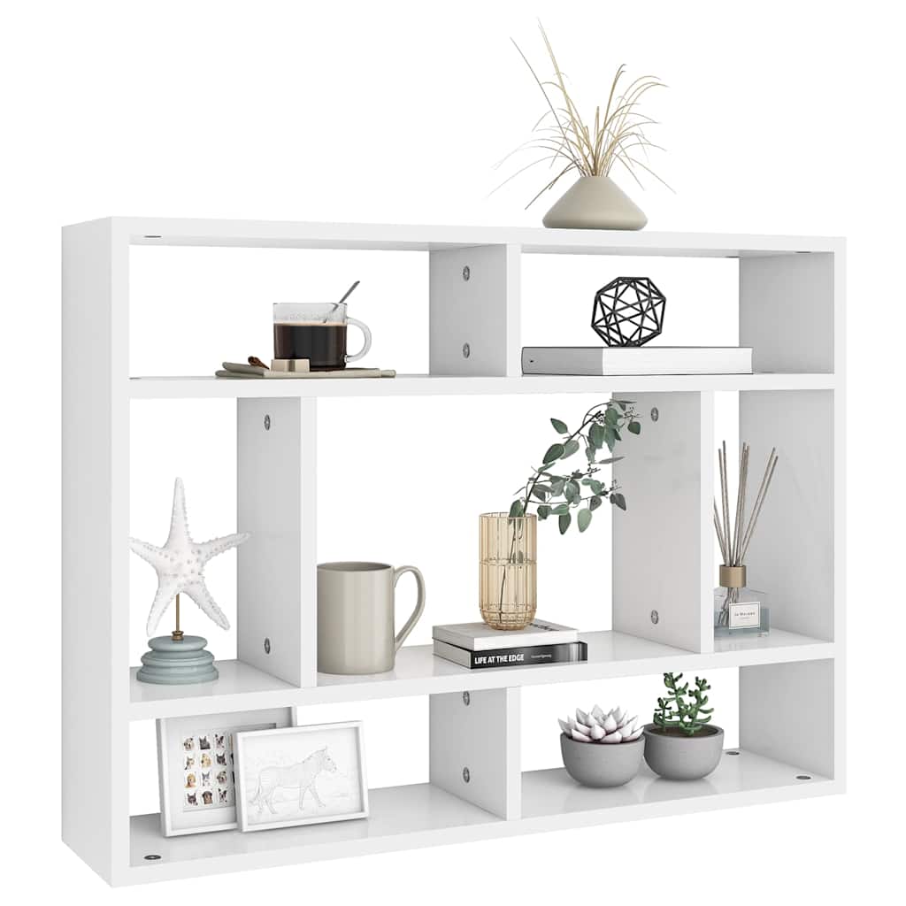 vidaXL Wall Shelf White 75x16x55 cm Engineered Wood 3
