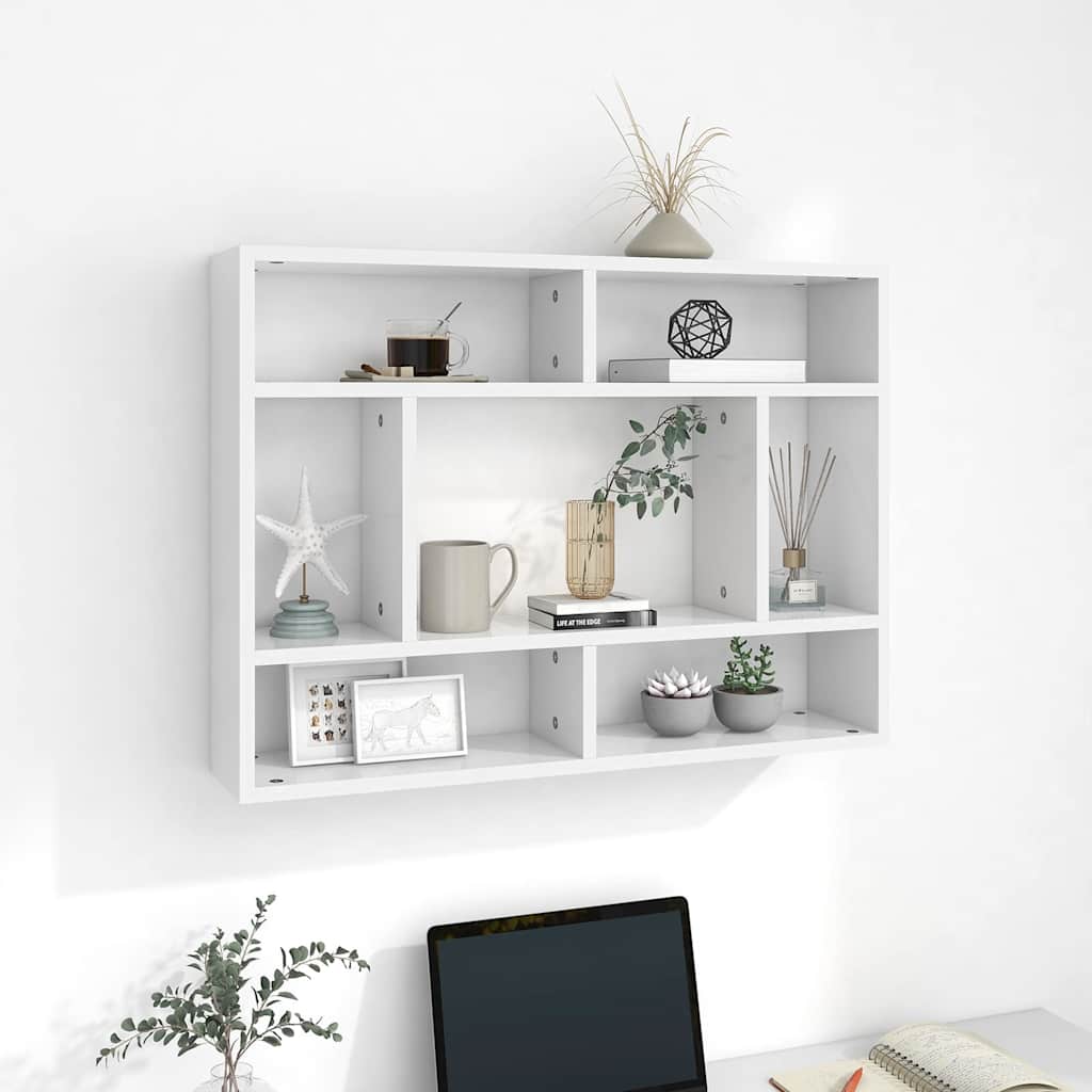 vidaXL Wall Shelf White 75x16x55 cm Engineered Wood 1