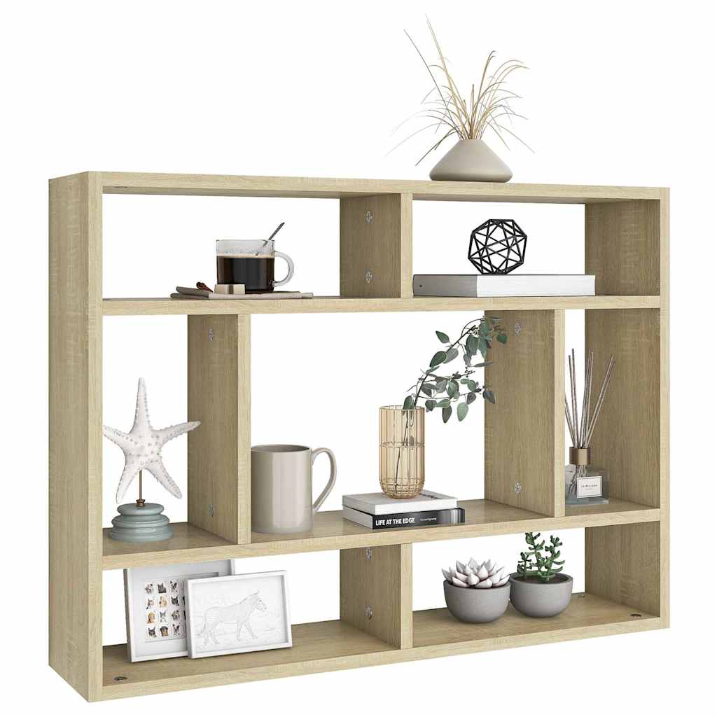 vidaXL Wall Shelf | Sonoma oak | Engineered wood | Medium | Wall mounting 3