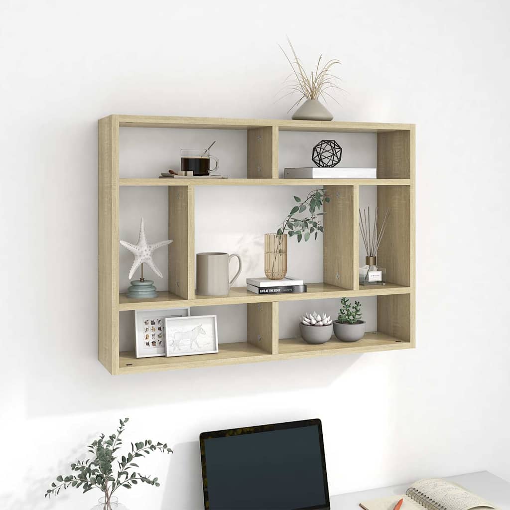 vidaXL Wall Shelf | Sonoma oak | Engineered wood | Medium | Wall mounting 1