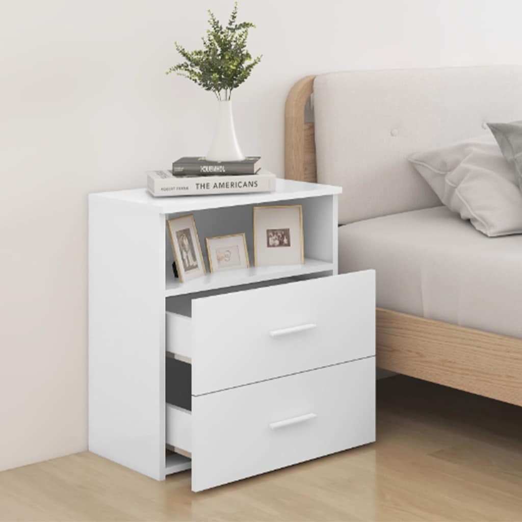 803272 vidaXL Bed Cabinet White 50x32x60 cm 3