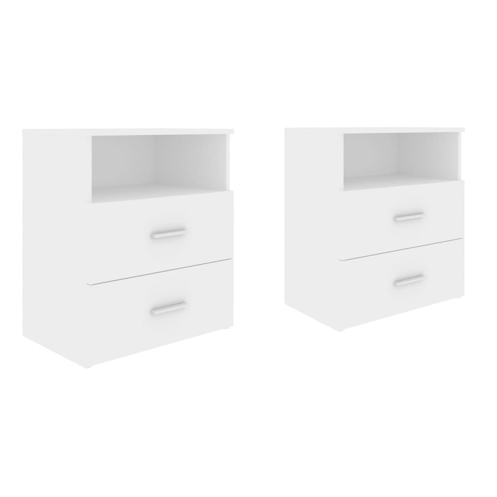 803273 vidaXL Bed Cabinets 2 pcs White 50x32x60 cm 2