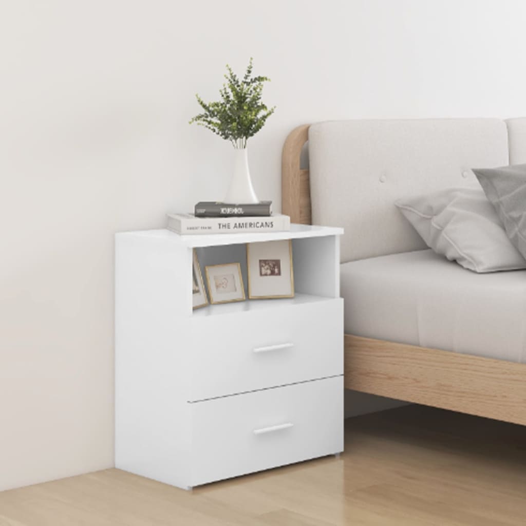 803273 vidaXL Bed Cabinets 2 pcs White 50x32x60 cm 1