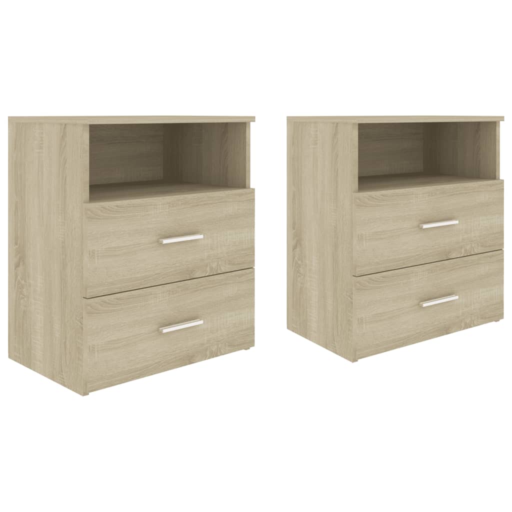 803279 vidaXL Bed Cabinets 2 pcs Sonoma Oak 50x32x60 cm 2