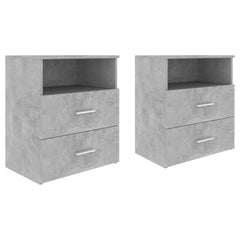 803281 vidaXL Bed Cabinets 2 pcs Concrete Grey 50x32x60cm 2