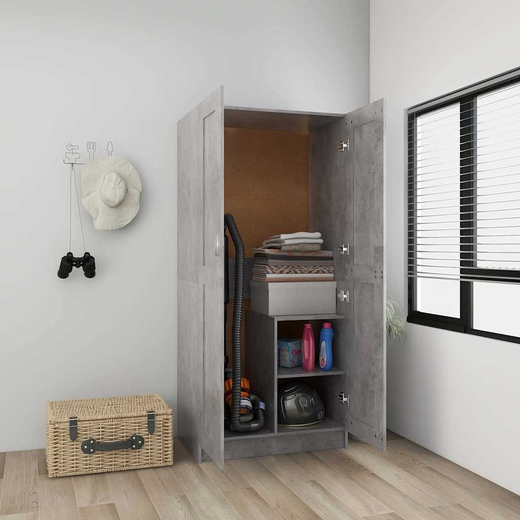 Wardrobe 82,5x51,5x180 cm Engineered Wood Concrete grey