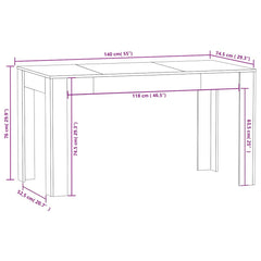 vidaXL Dining Table Sonoma Oak 140x74.5x76 cm Engineered Wood 5