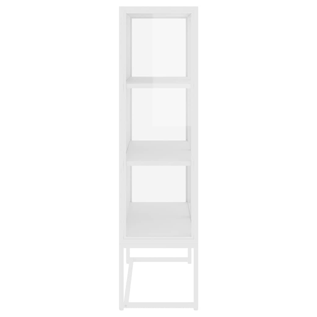 vidaXL Highboard White 80x35x135 cm Steel and Tempered Glass 6
