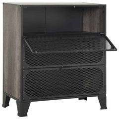 Storage Cabinet Grey Metal and MDF, image 6