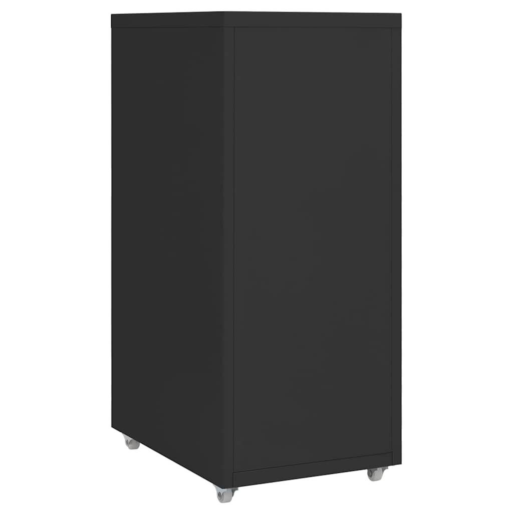 vidaXL Mobile File Cabinet Black 28x41x69 cm Metal 4