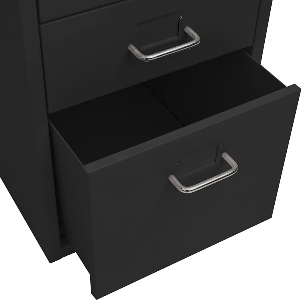 vidaXL Mobile File Cabinet Black 28x41x69 cm Metal 6