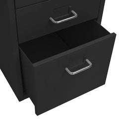 vidaXL Mobile File Cabinet Black 28x41x69 cm Metal 6
