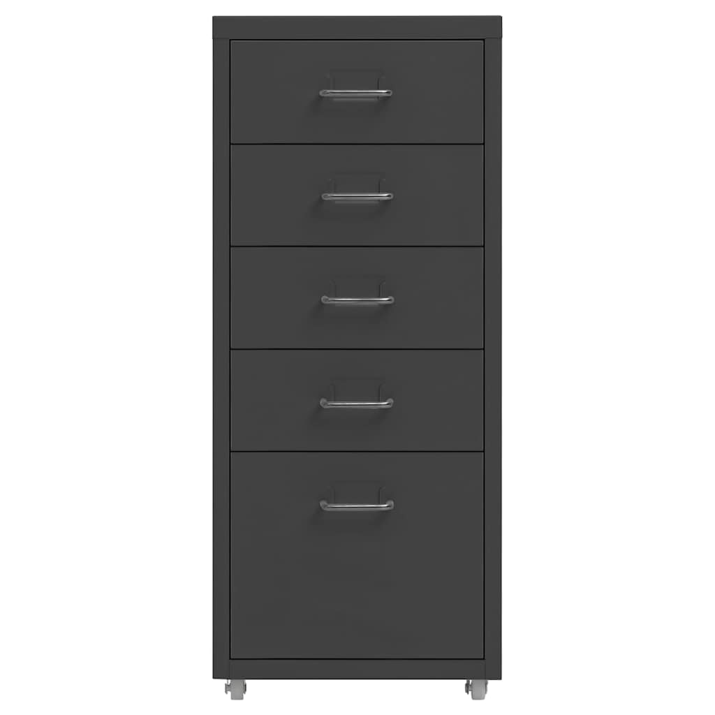 vidaXL Mobile File Cabinet Anthracite 28x41x69 cm Metal 2