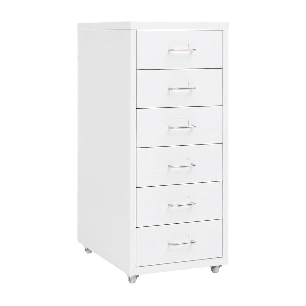 Mobile File Cabinet in White