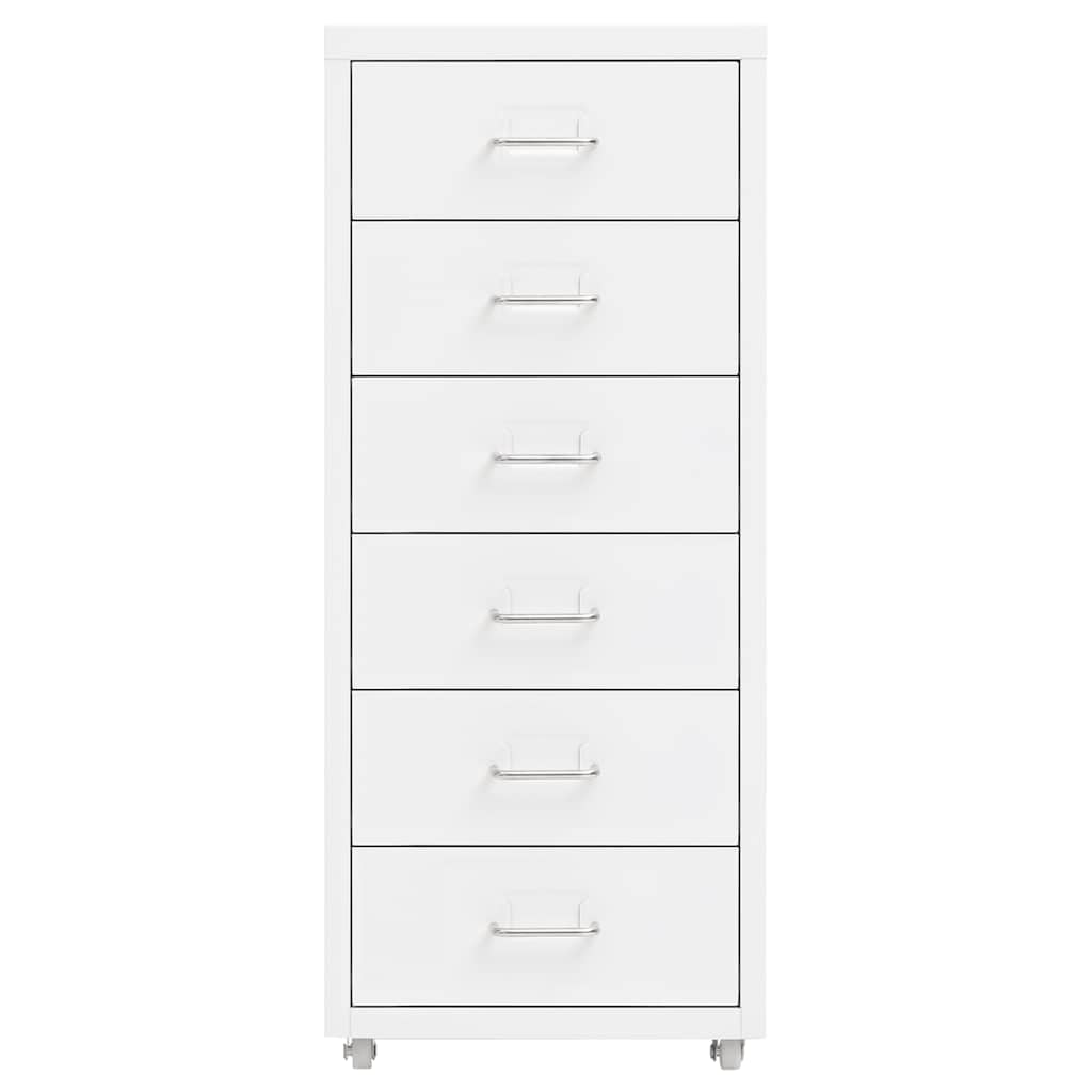 vidaXL Mobile File Cabinet White 28x41x69 cm Metal 2