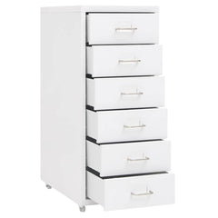 vidaXL Mobile File Cabinet White 28x41x69 cm Metal 5