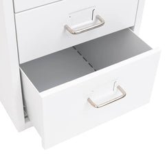 vidaXL Mobile File Cabinet White 28x41x69 cm Metal 6