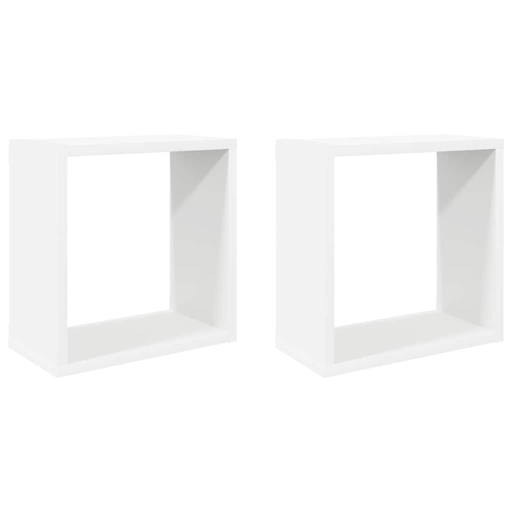 vidaXL Cube Shelf | Set of 2 | White | Engineered wood | 30 x 15 x 30 cm 2