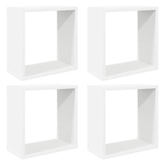 vidaXL Cube Shelf | Set of 4 | White | Engineered wood | Wall mounting 2