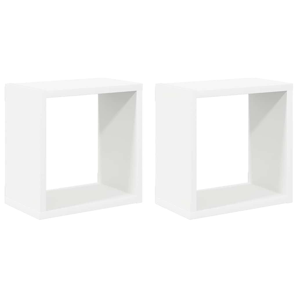 vidaXL Wall Cube Shelves 2 pcs White 26x15x26 cm 2
