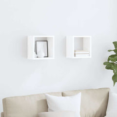 vidaXL Wall Cube Shelves 2 pcs White 26x15x26 cm 3