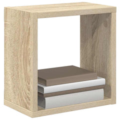 vidaXL Cube Shelf | Set of 4 | Sonoma Oak | Engineered Wood | Small | Cube Shelf 4