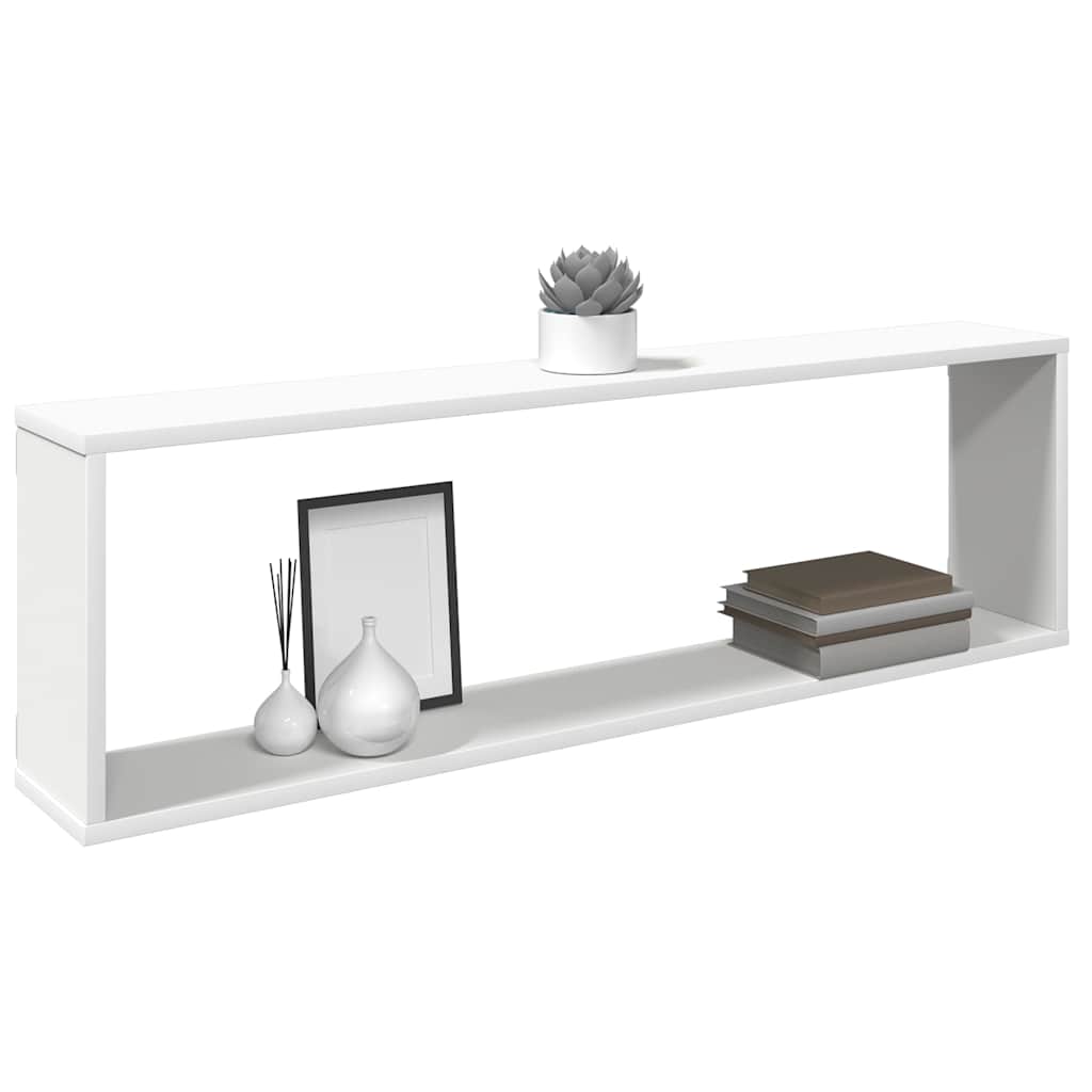 vidaXL Wall Cube Shelf 2 pcs White 100x15x30 cm Engineered Wood 4