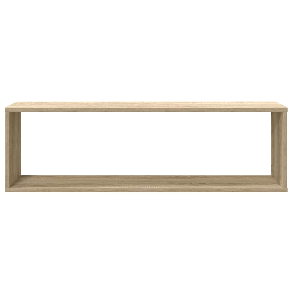 vidaXL Wall Cube Shelf 2 pcs Sonoma Oak 100x15x30 cm Engineered Wood 6