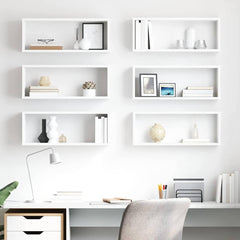 Wall Cube Shelves 60x15x23 cm Engineered Wood 6 pcs White