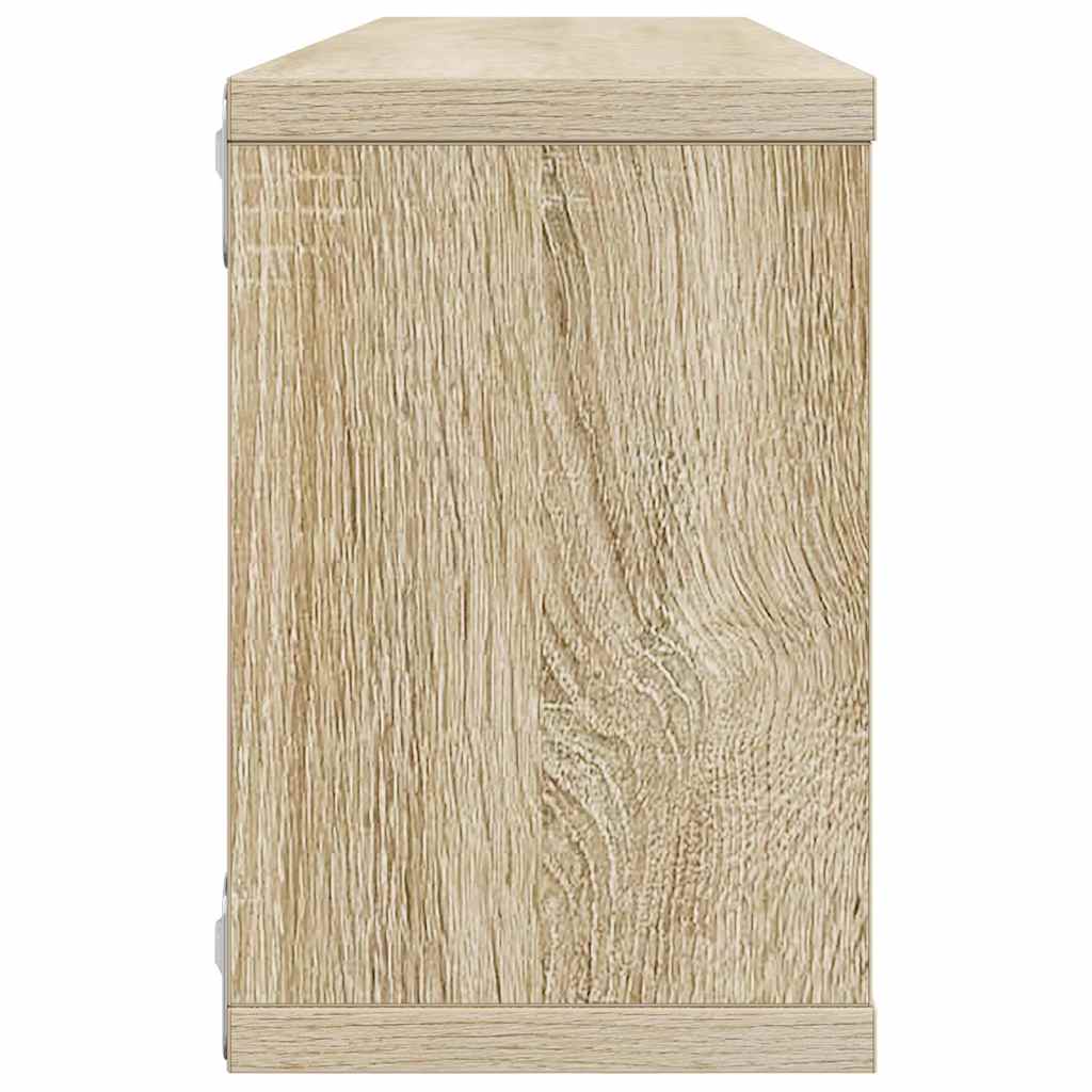 vidaXL Wall Cube Shelf 4 pcs Sonoma Oak 60x15x23 cm Engineered Wood 6