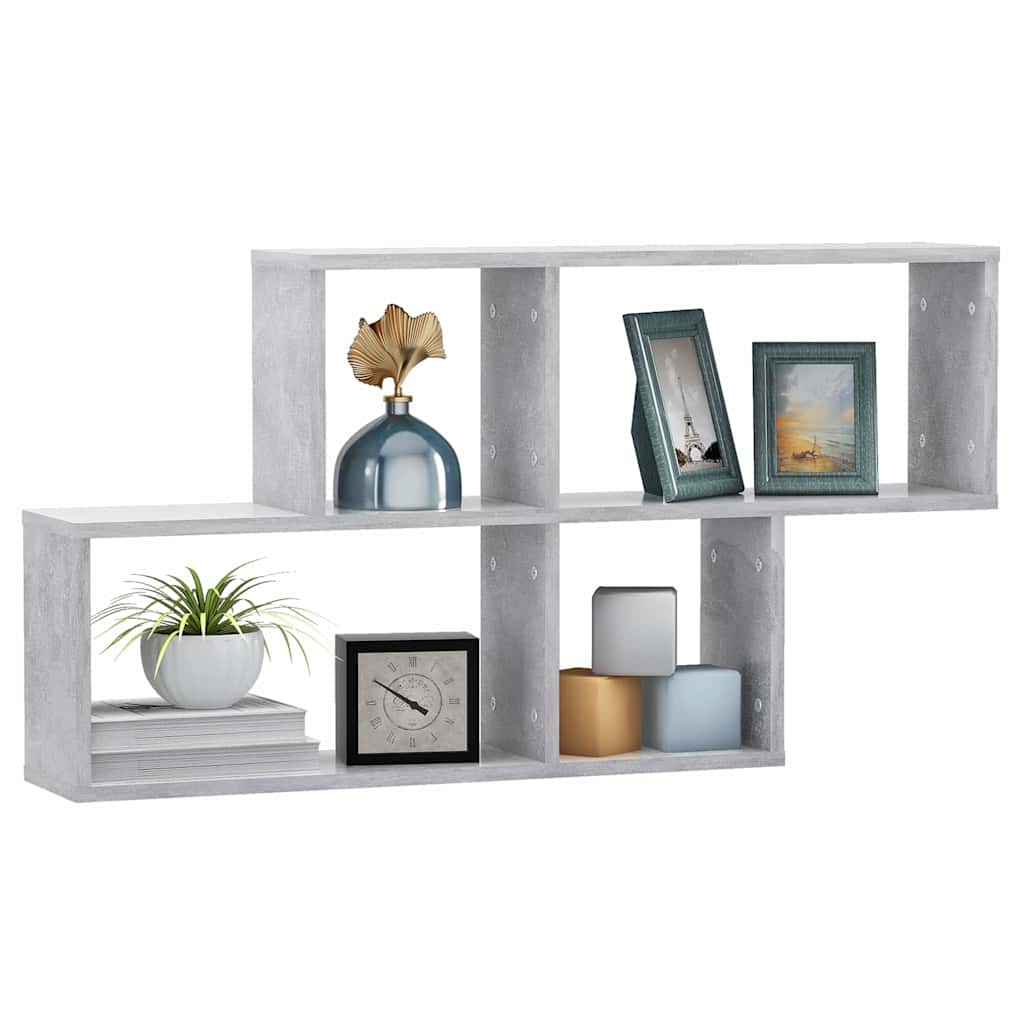vidaXL Wall Shelf Concrete Grey 100x18x53 cm Engineered Wood 3