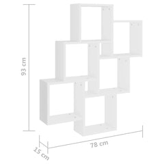 vidaXL Wall Shelf | White | Engineered wood | Medium | Wall Shelf | Square 6