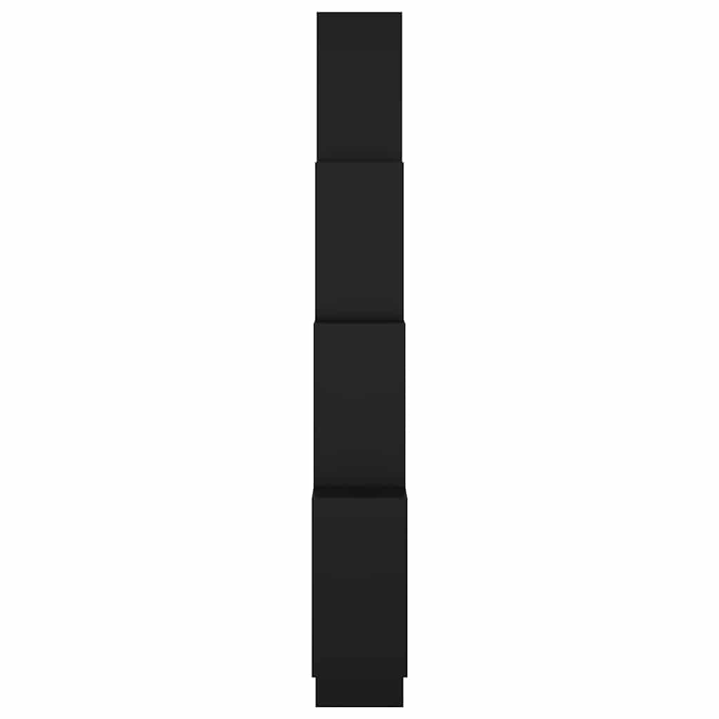 vidaXL Wall Shelf | Black | Engineered Wood | 90x15x119 cm | Wall Shelf 5
