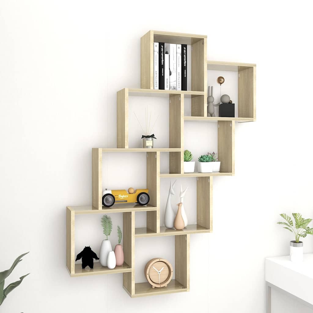vidaXL Wall Shelf | Sonoma Oak | Engineered Wood | Medium | Wall mounting 1