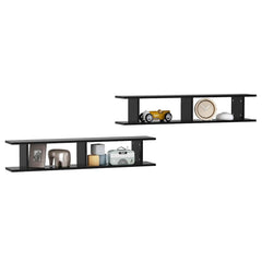 vidaXL Wall Shelf | Set of 2 | Black | Engineered wood | Wall Shelf 3