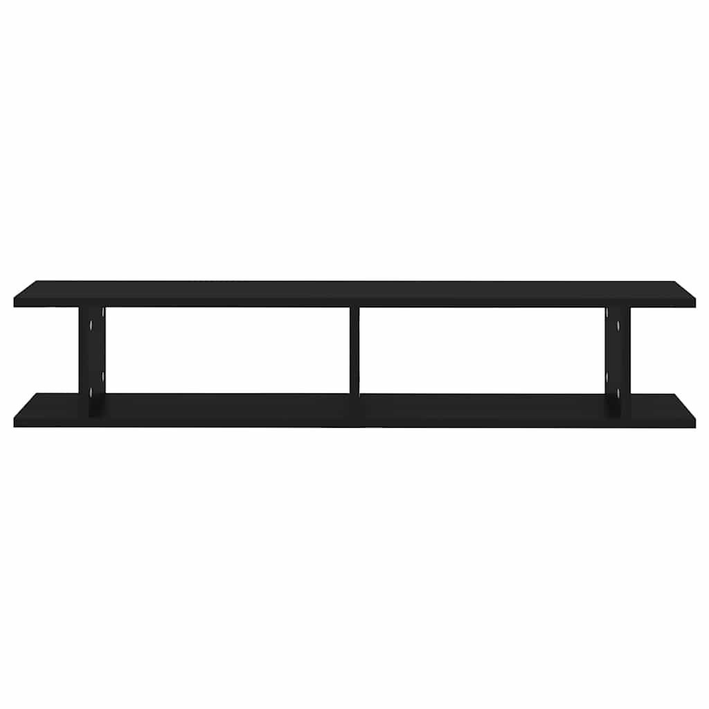 vidaXL Wall Shelf | Set of 2 | Black | Engineered wood | Wall Shelf 5