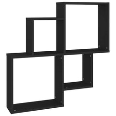 807260 vidaXL Wall Cube Shelf Black 80x15x78,5 cm Engineered Wood 2