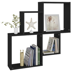 807260 vidaXL Wall Cube Shelf Black 80x15x78,5 cm Engineered Wood 5