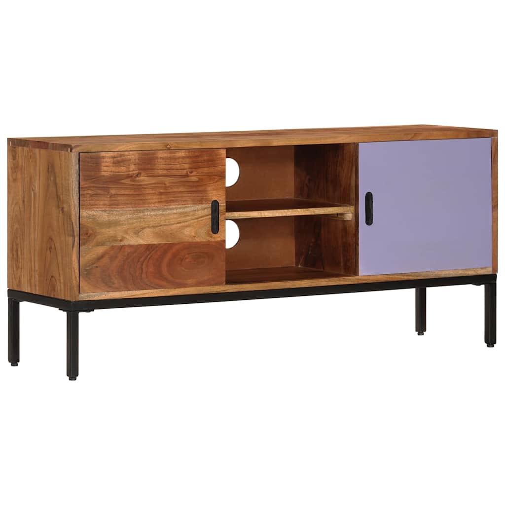 vidaXL TV Cabinet | Honey brown and grey | Solid acacia wood, powder-coated iron 1