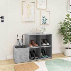 vidaXL Hall Shoe Cabinet | Concrete Grey | Engineered Wood | Medium | Cabinet 3