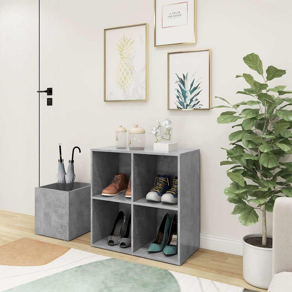 vidaXL Hall Shoe Cabinet | Concrete Grey | Engineered Wood | Medium | Cabinet 1
