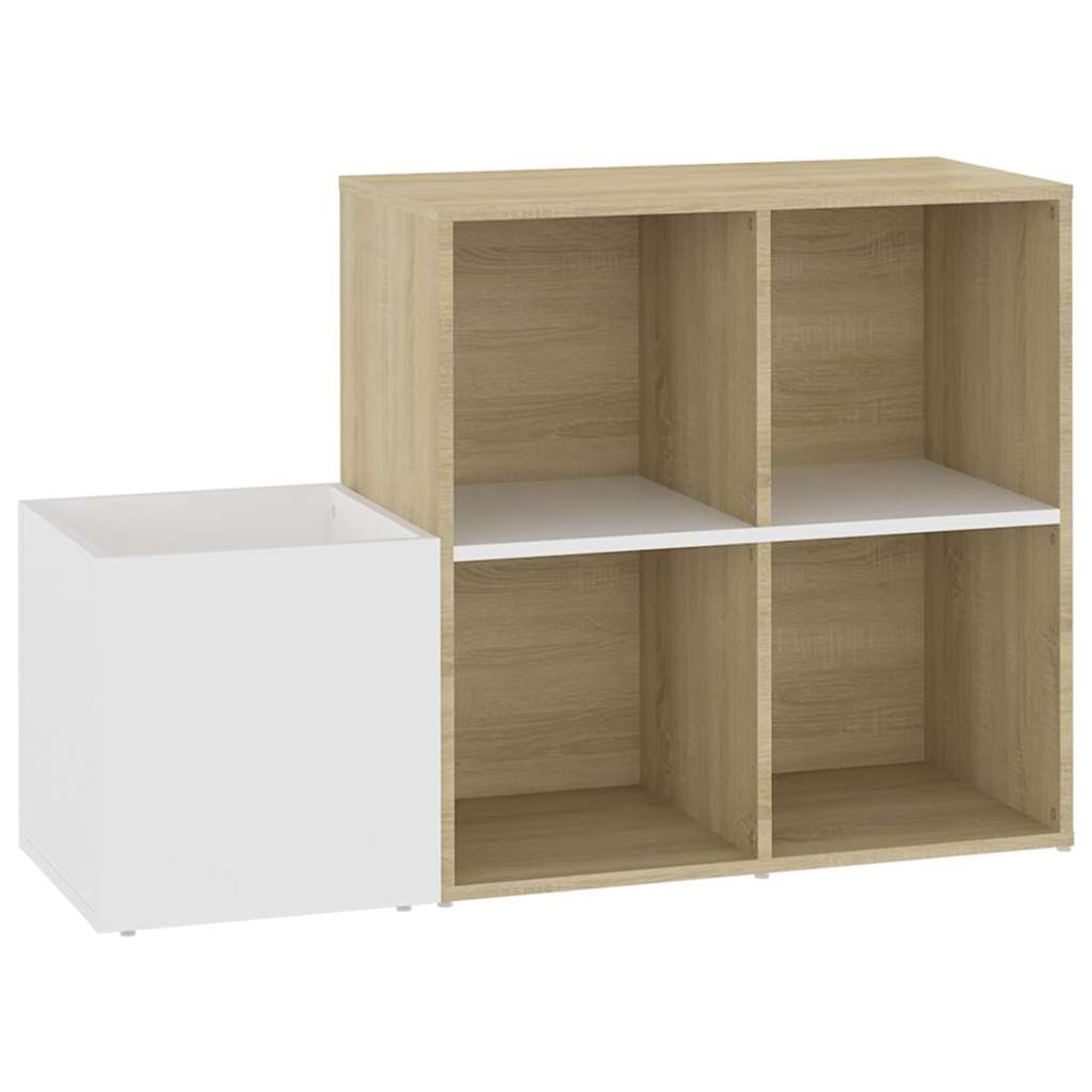 vidaXL Hall Shoe Cabinet | White and Sonoma Oak | Engineered wood | Medium 2