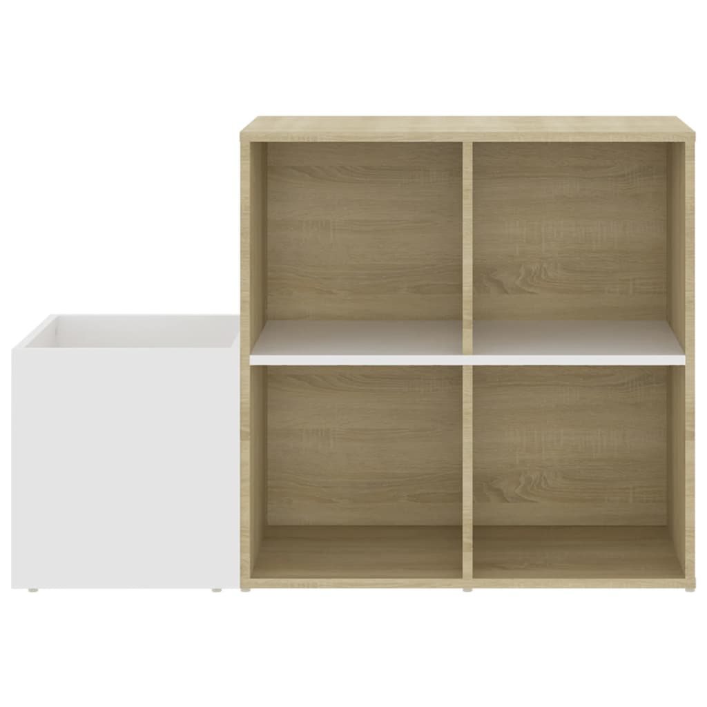 vidaXL Hall Shoe Cabinet | White and Sonoma Oak | Engineered wood | Medium 5