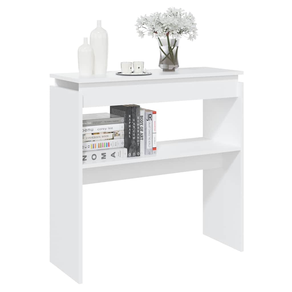 808314 vidaXL Console Table White 80x30x80 cm Engineered Wood 5