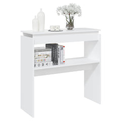 808314 vidaXL Console Table White 80x30x80 cm Engineered Wood 5