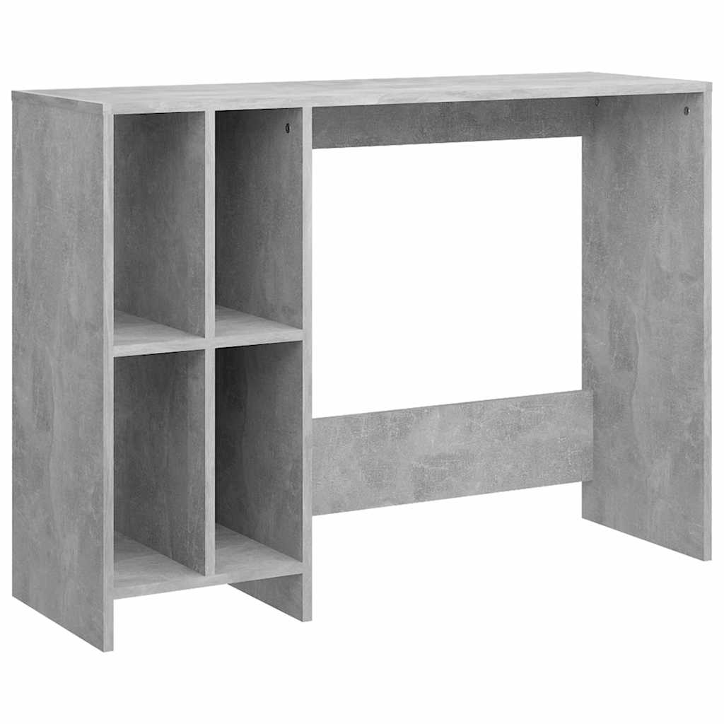 vidaXL Desk | Concrete grey | Engineered wood | Compact | Shelving | Desk 2